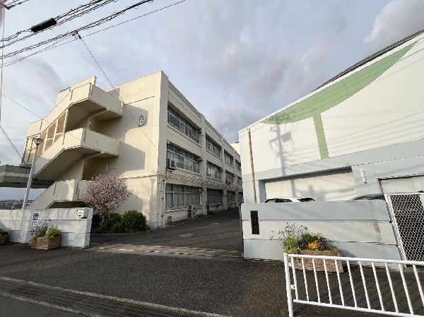 中川中学校　(中川中学校創立70周年を記念して、全生徒を対象に公募で決まった中川中学校の公式キャラクターの、みどりんがいます。)