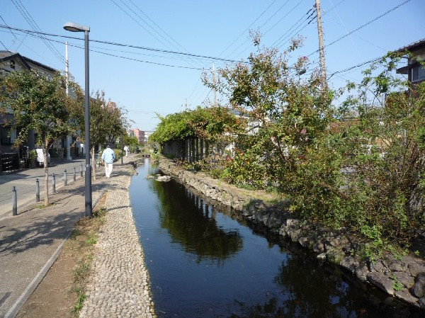せせらぎ遊歩道(住宅街にやすらぎを与える遊歩道。いくつかの遊具も設置されているのでお子様には嬉しい都会のオアシス。)