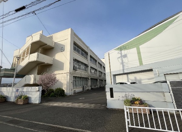 中川中学校(創立70周年を記念して、全生徒を対象に公募で決まった中川中学校の公式キャラクターの、みどりんがいます。)