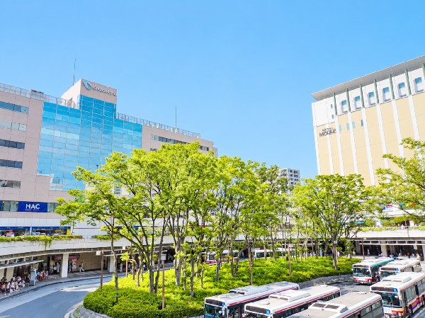 新百合ヶ丘駅(ショッピングモールや映画館のある駅ビルが立ち並ぶ人気の駅です。区役所等の公共機関も多数集まっており便利です。)
