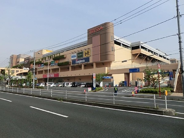 トレッサ横浜(オートモールを中心に専門店が約220店舗入った巨大なショッピングモール。スーパーSANWAがある。)